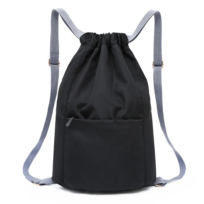 Drawstring Sports Backpack With Zipper 3