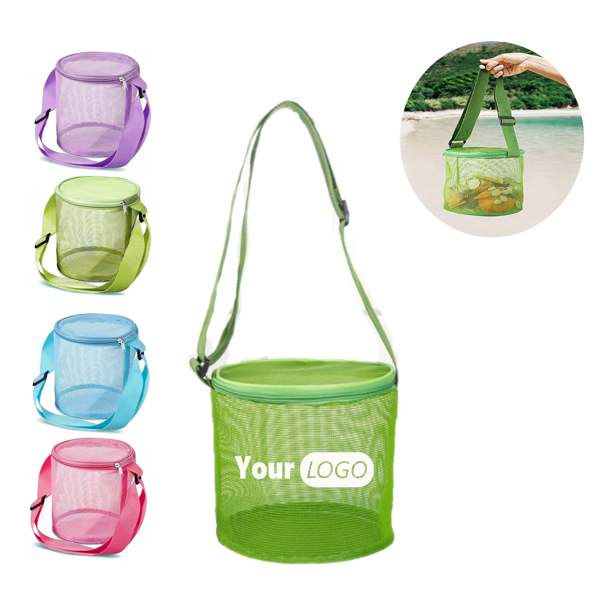 Mesh Beach Toy & Shell Organizer Bucket Bag 5