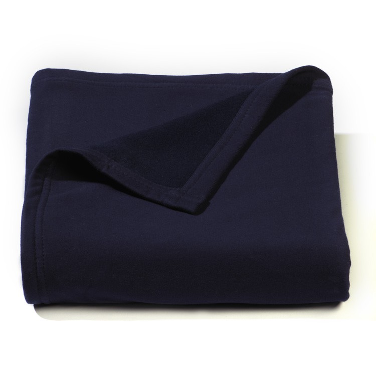 Navy Blue Sweatshirt Jersey Fleece Blanket 1
