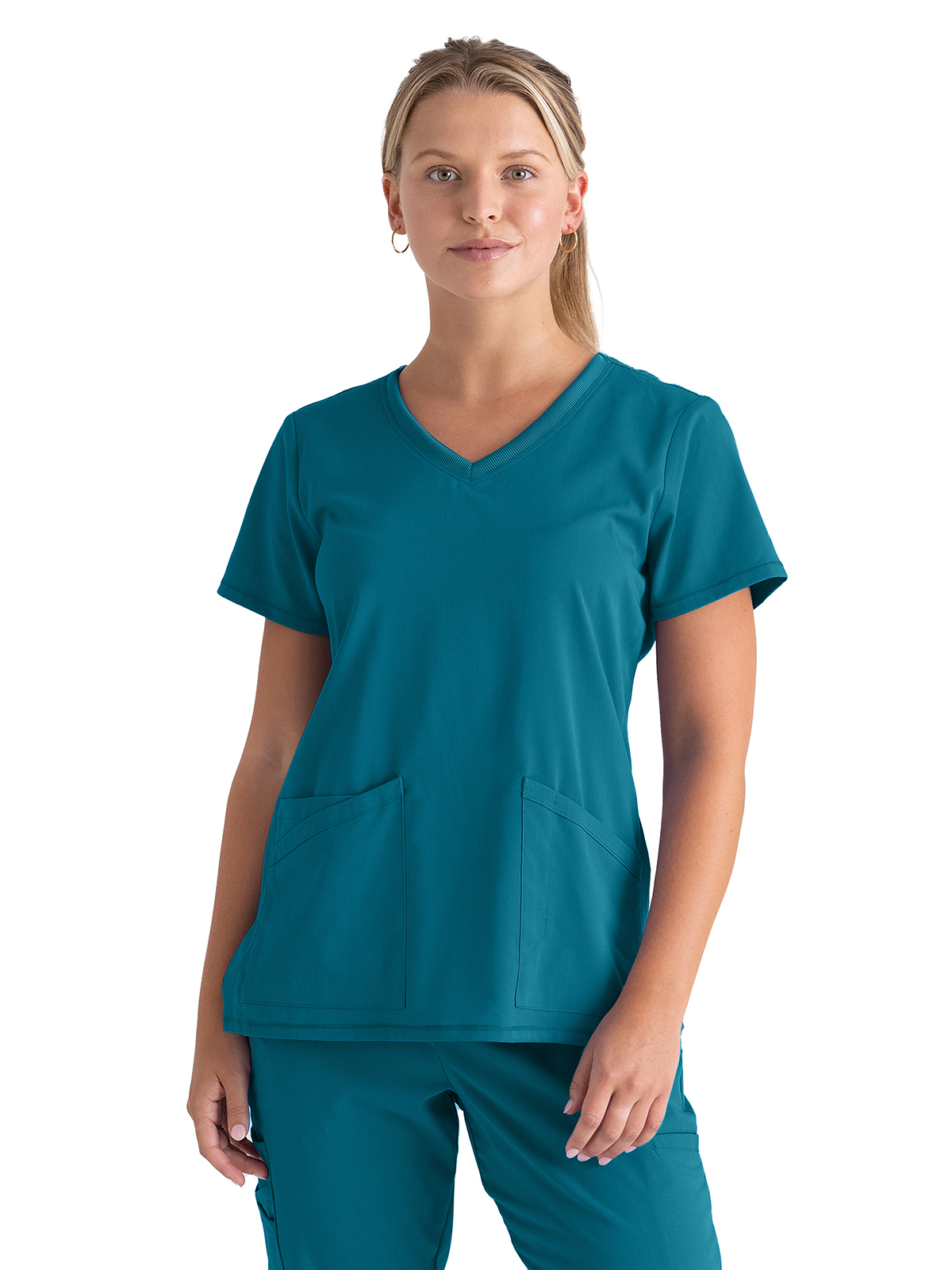 Grey's Anatomy Spandex Stretch - Women's Three-Pocket V-Neck Serena Scrub Top