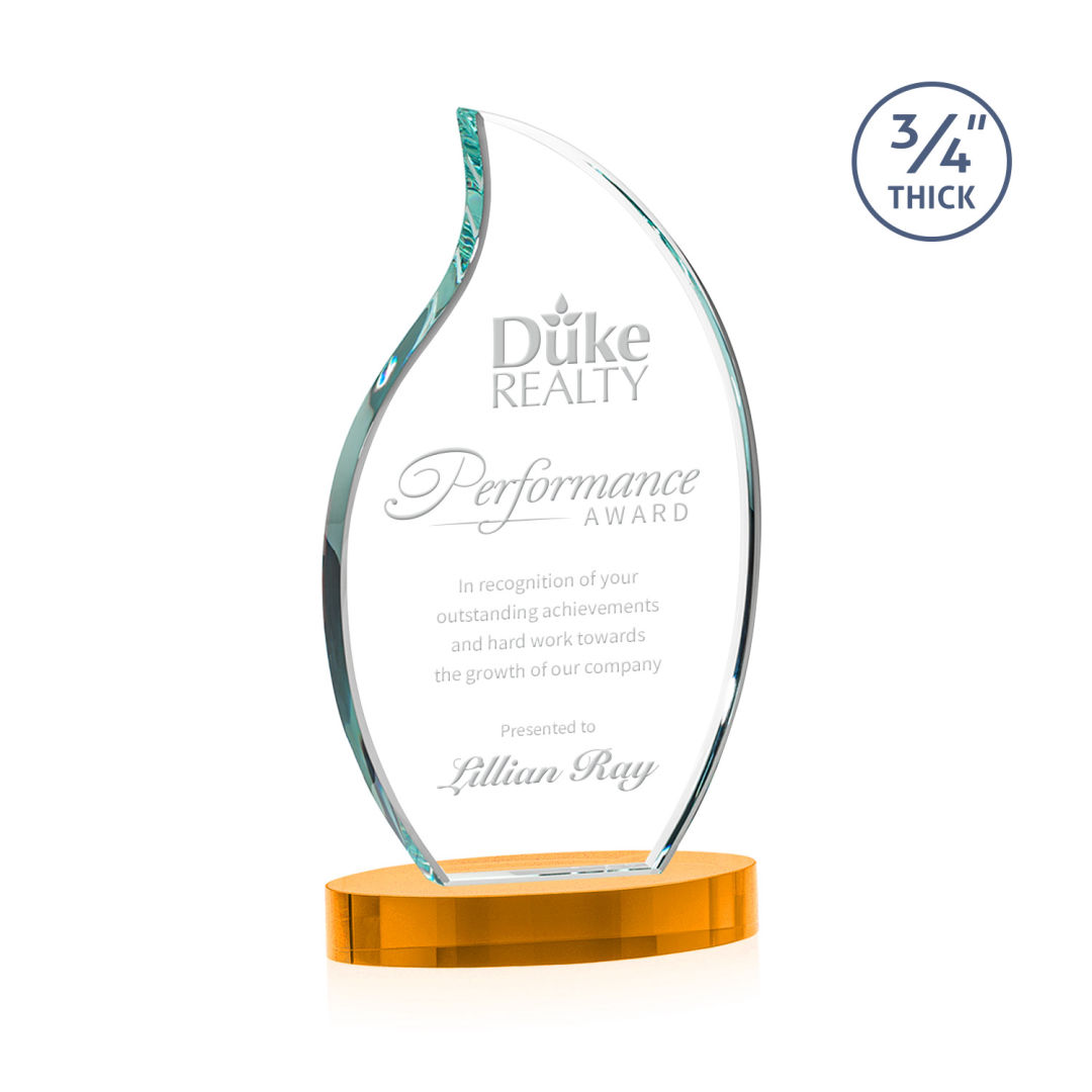Croydon Flame Award on Alberton Base - Amber 3