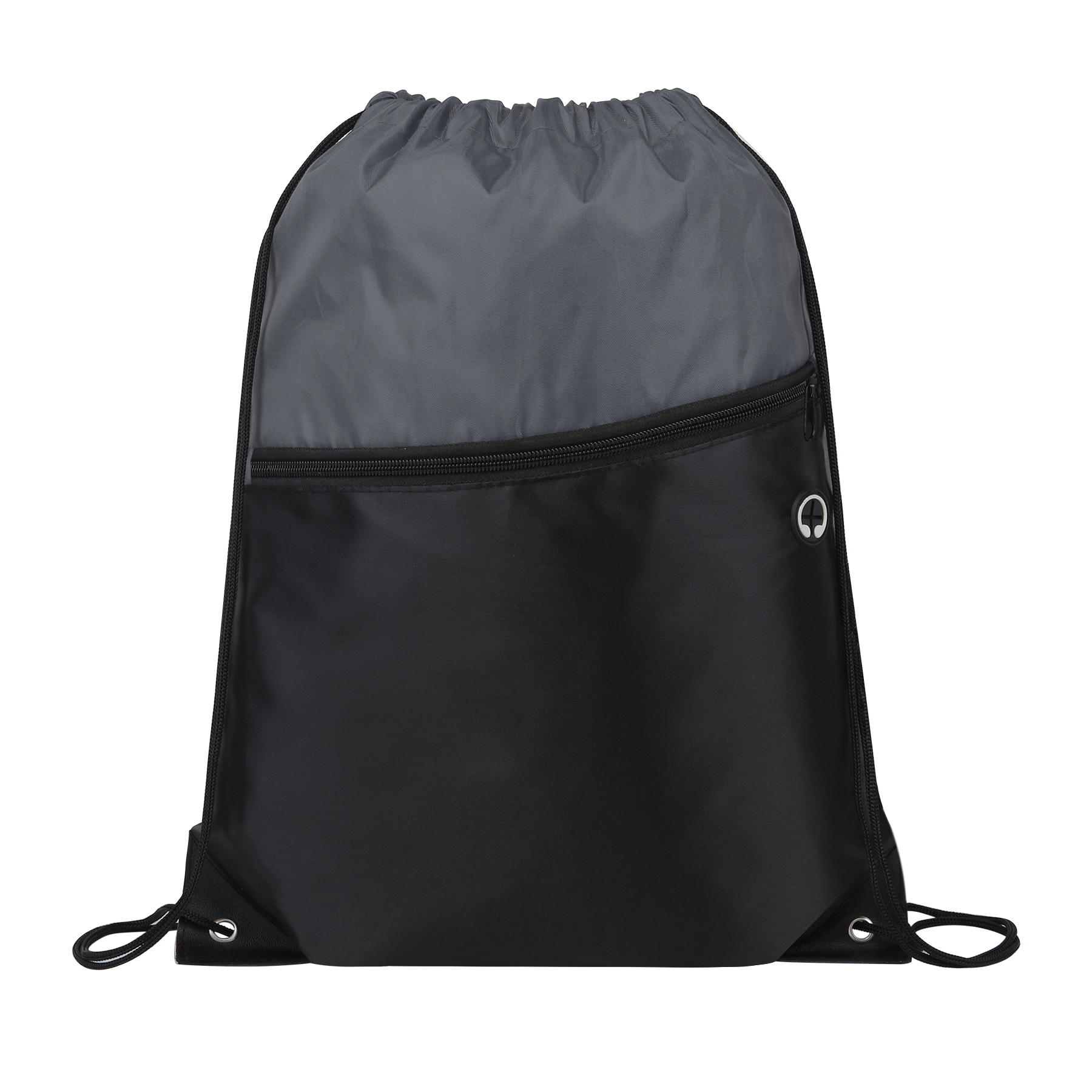 Two-Tone Drawstring Backpack With Front Zipper 6
