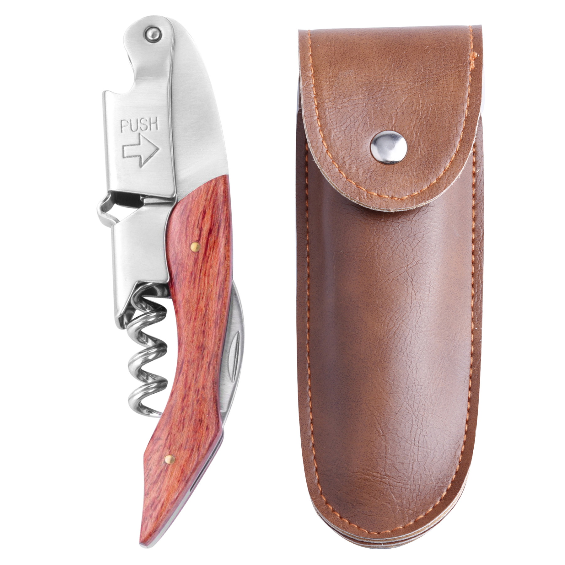 Wine Bottle Opener& Corkscrew Tool With Leather Case 12