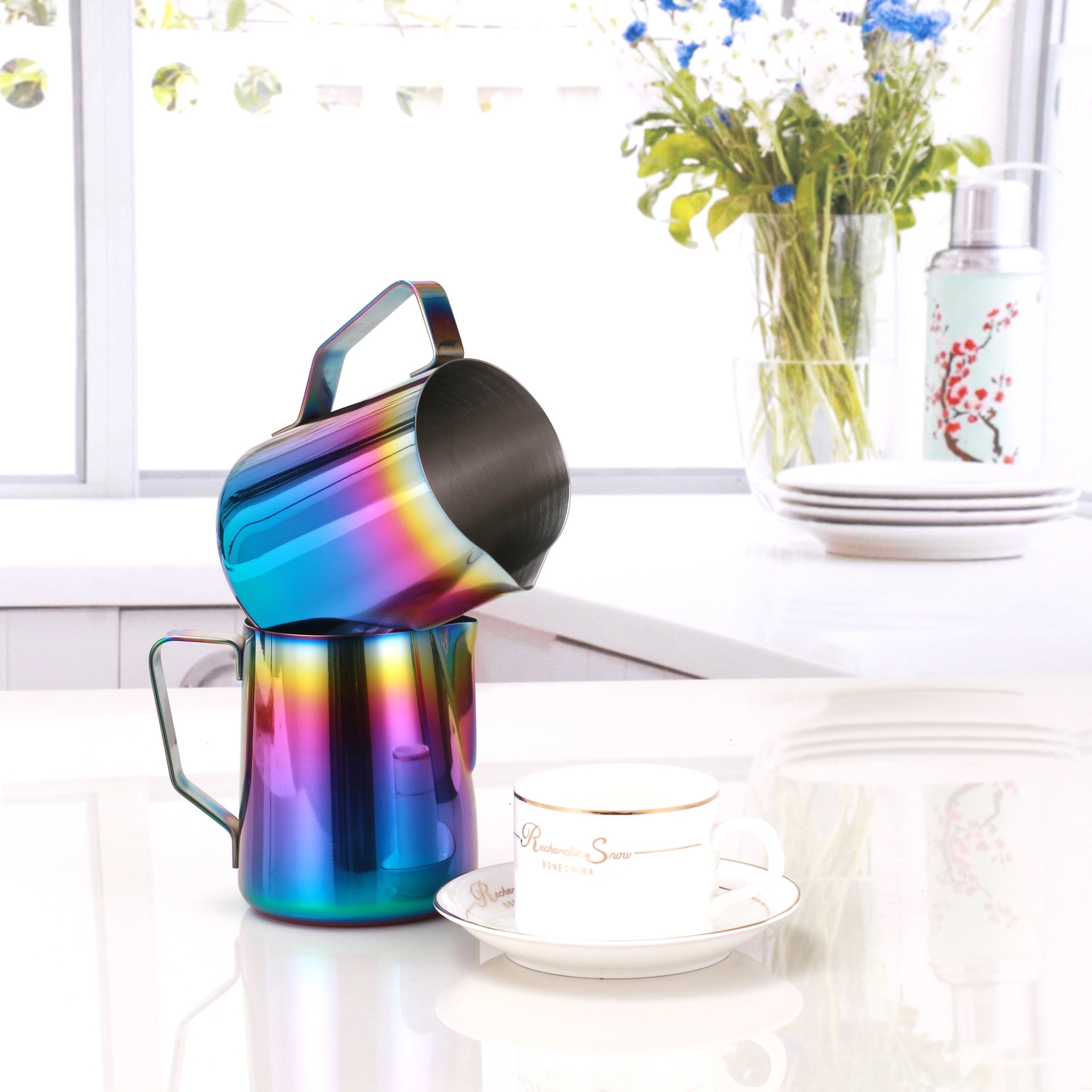 Custom 12oz Stainless Steel Pitcher Perfect for Latte Art 3