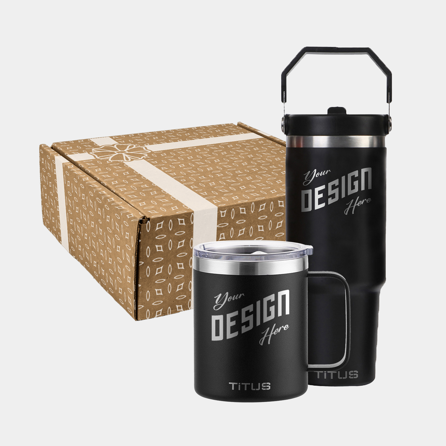 TiTUS® 30 oz Flip Straw Tumbler & 12 oz Insulated Mug Premium Gift Set 1