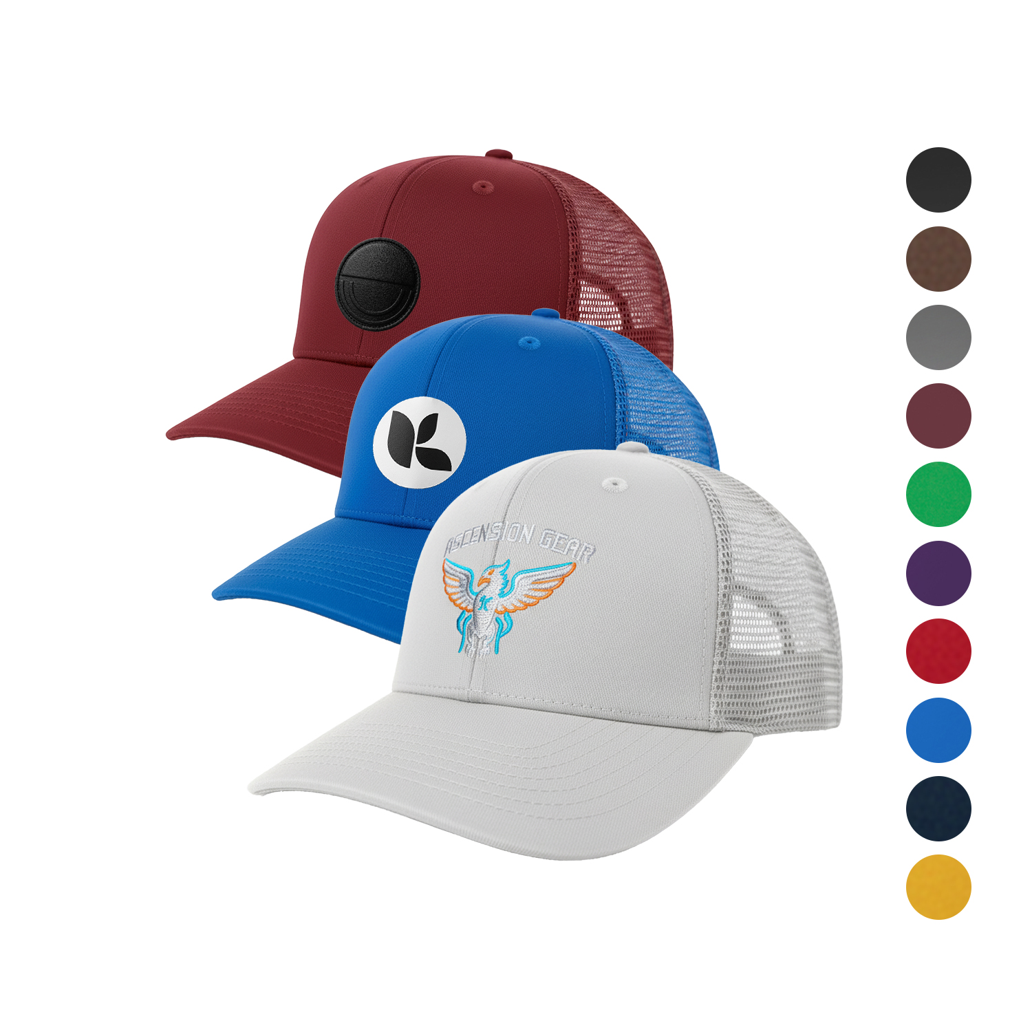 Premium Cotton & Mesh Fabric 6-Panel Structured Cap with Velcro Closure 30