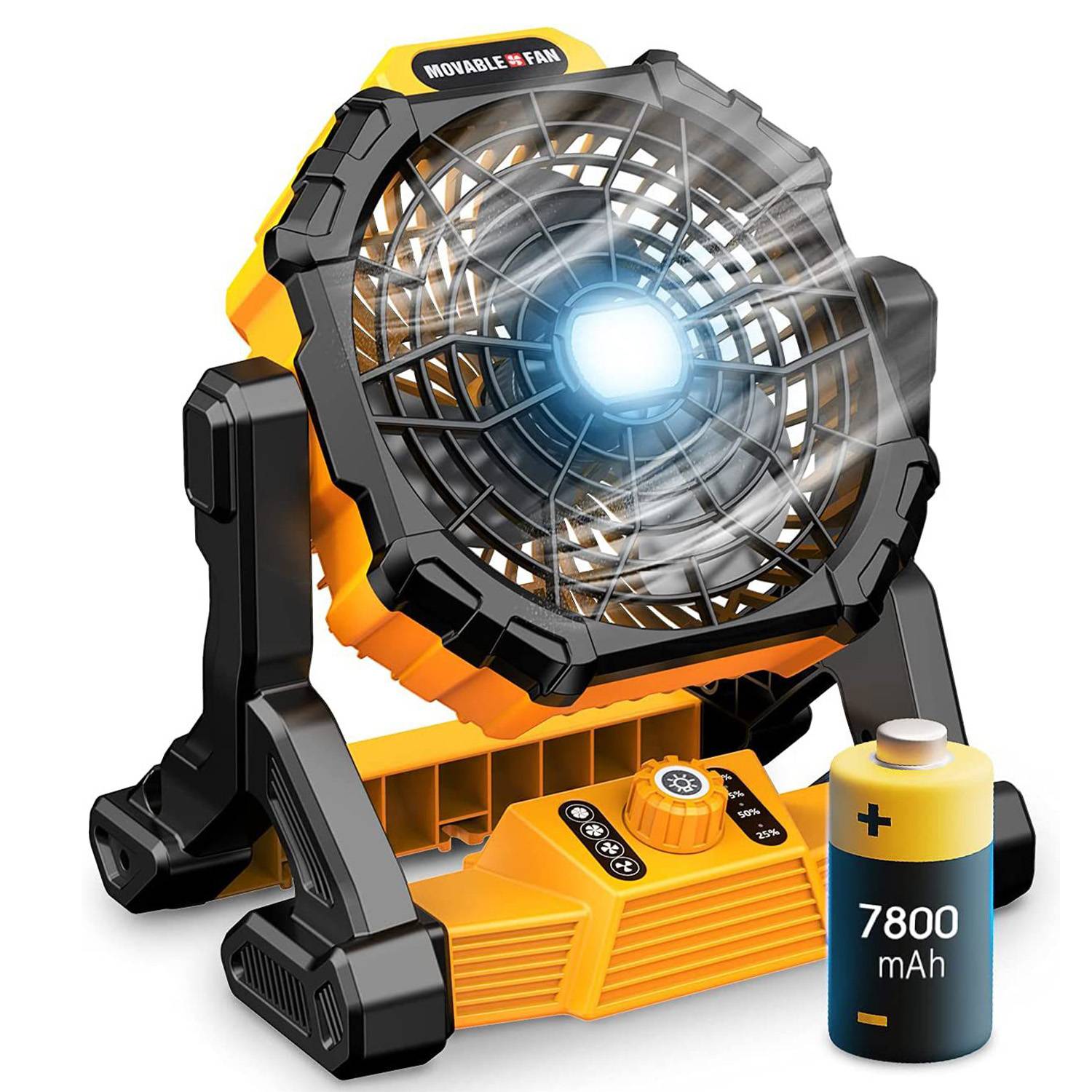 Battery Powered Camping Fan With LED Lights 5