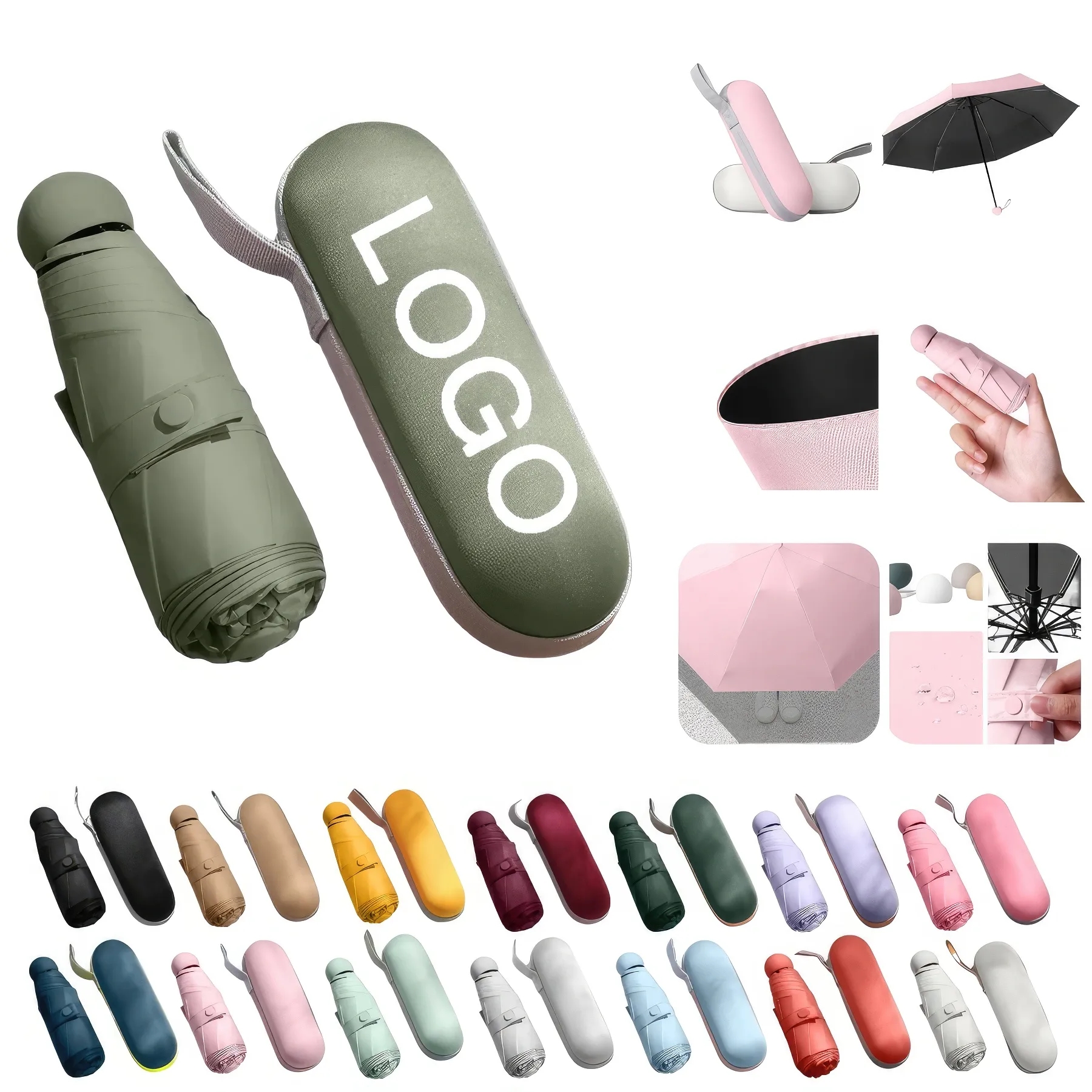 Portable Mini Sunproof Travel Umbrella with Soft Case 2
