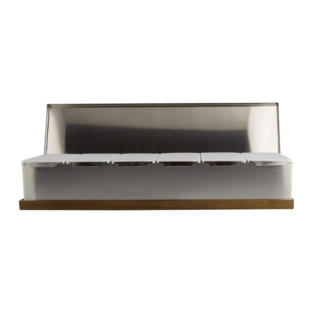 Stainless Steel & Wood Hybrid Condiment Caddy 7