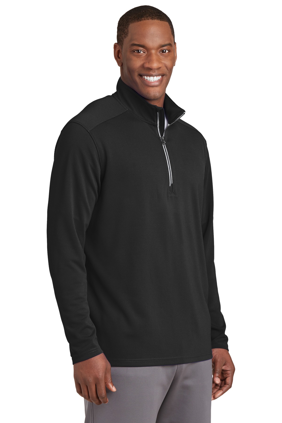 Sport-Wick Textured 1/4-Zip Pullover
