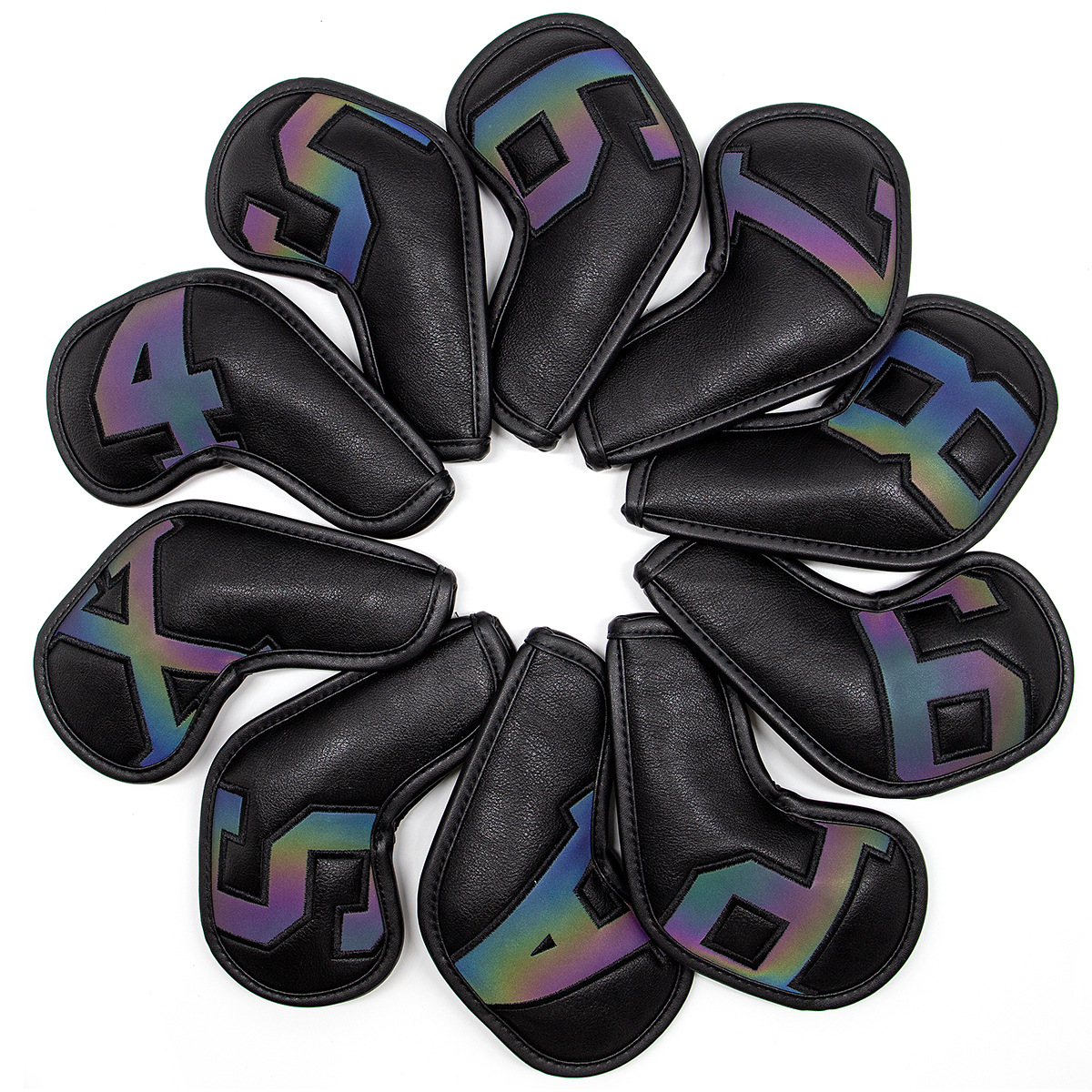 10 PCs Golf Club Cover Colorful Number Embroideried 4