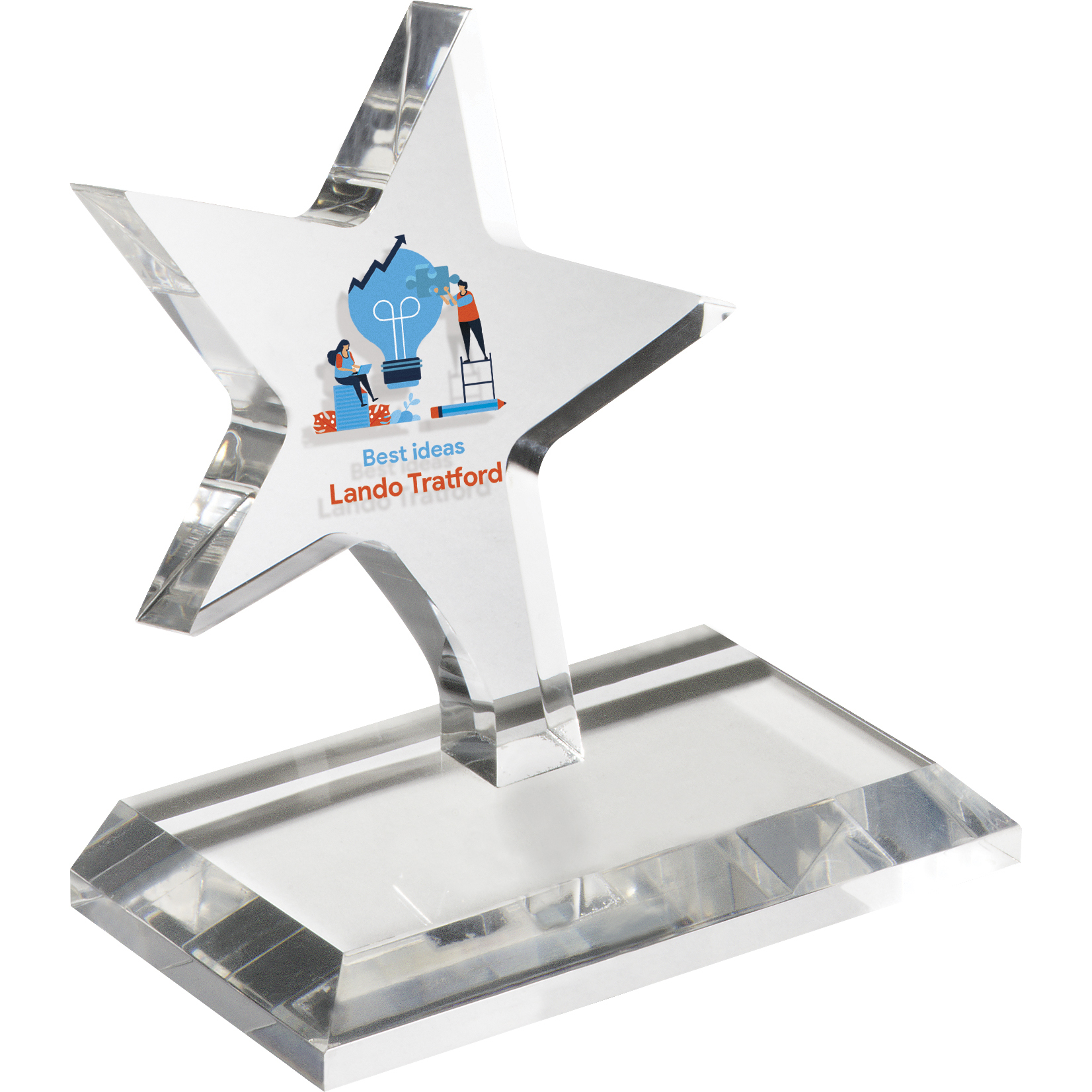 Clear Dancing Star Award (5 1/2"x 6"x 3/4") Full Colour PhotoImage 2
