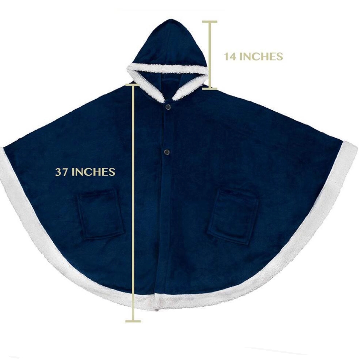 Poncho Hooded Blanket Wrap With Pockets Sherpa Fleece 3