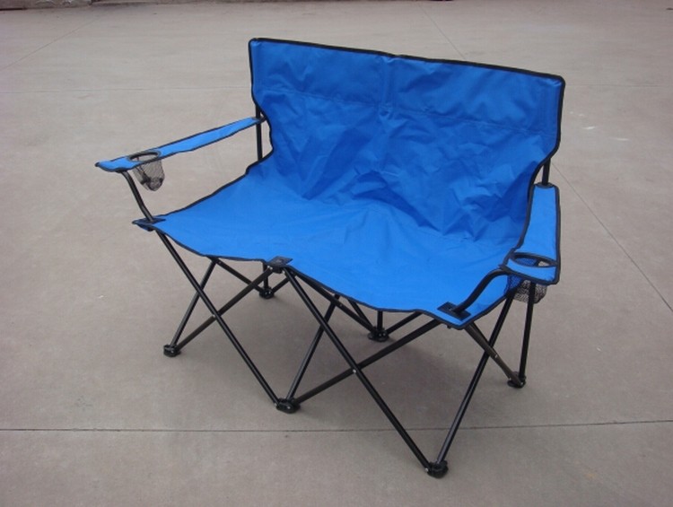 Folding Portable Double Seat Camping Chair with Armrest 2