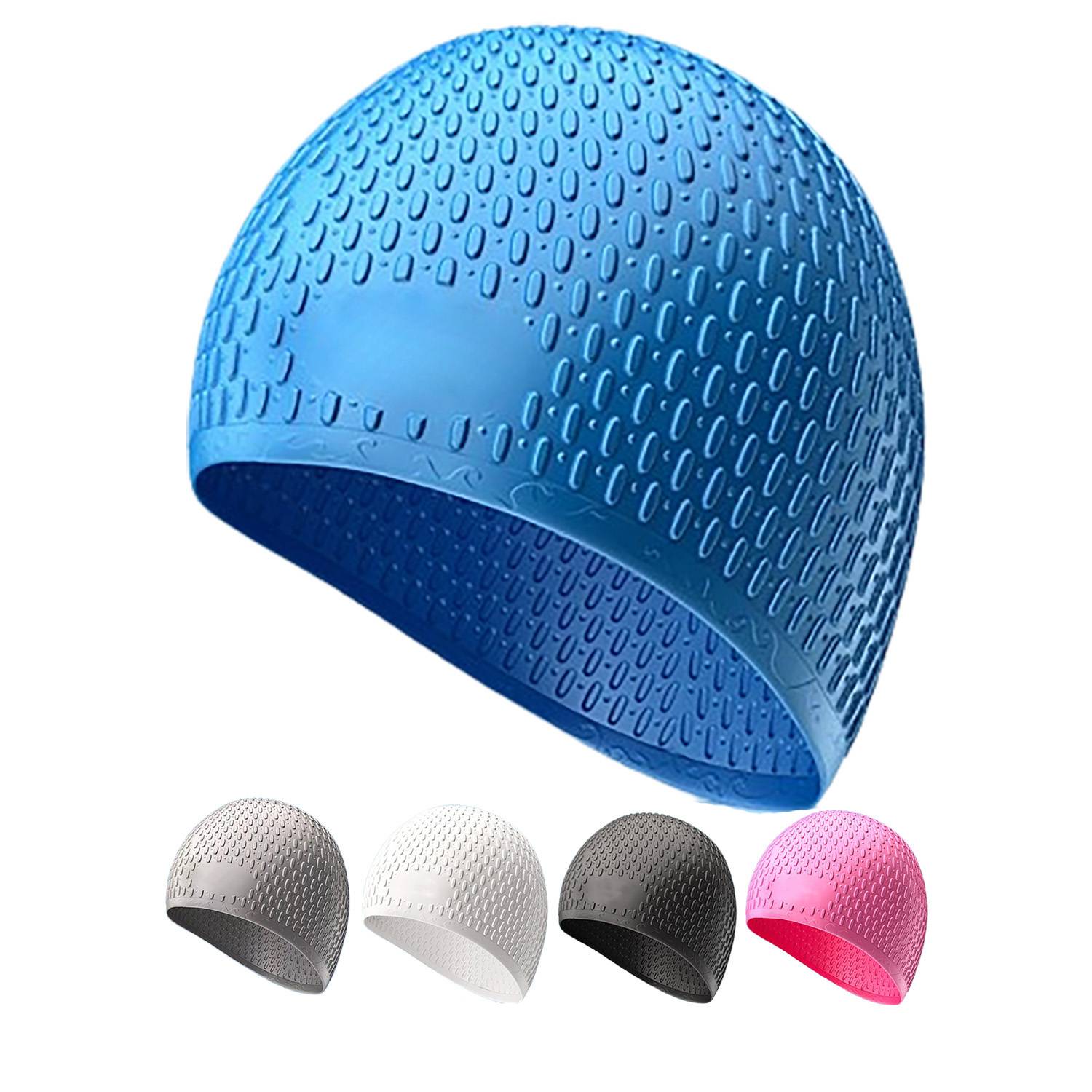 Adults Water Drop Waterproof Silicone Swim Cap 11