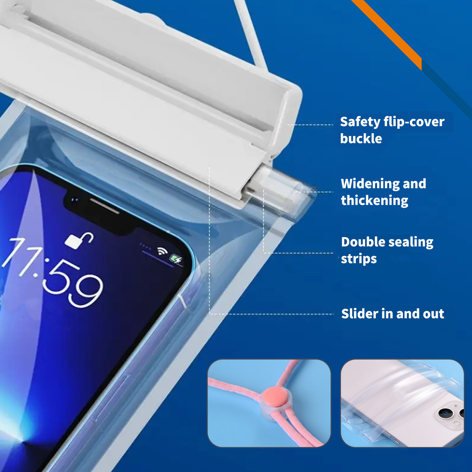 Achilles Waterproof Phone Pouch With Flip Cover Buckle 12