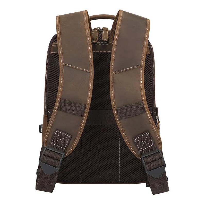 Custom 15 Inch Laptop Backpack Genuine Leather 6