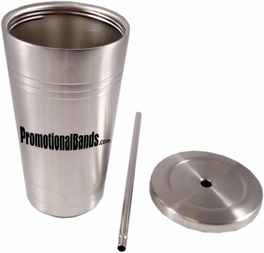Stainless Steel 16oz Tumbler with Metal Straw 1