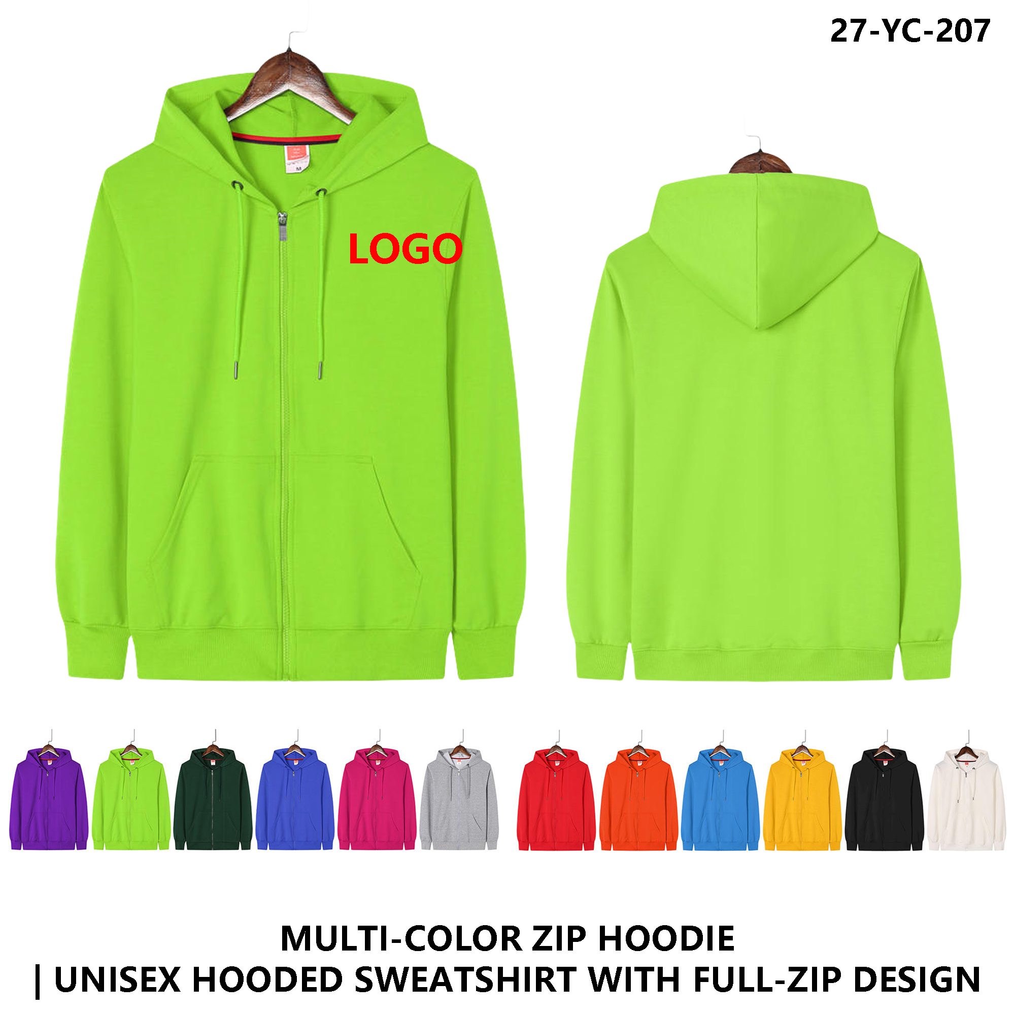 Unisex Custom Logo Zipper Hoodie ?C Trendy Wear 2