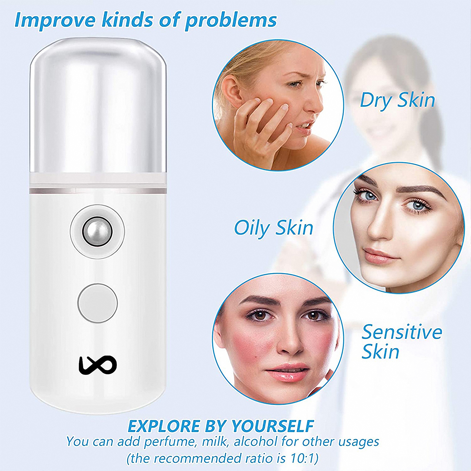 USB Rechargeable Facial Mist Sprayer 3