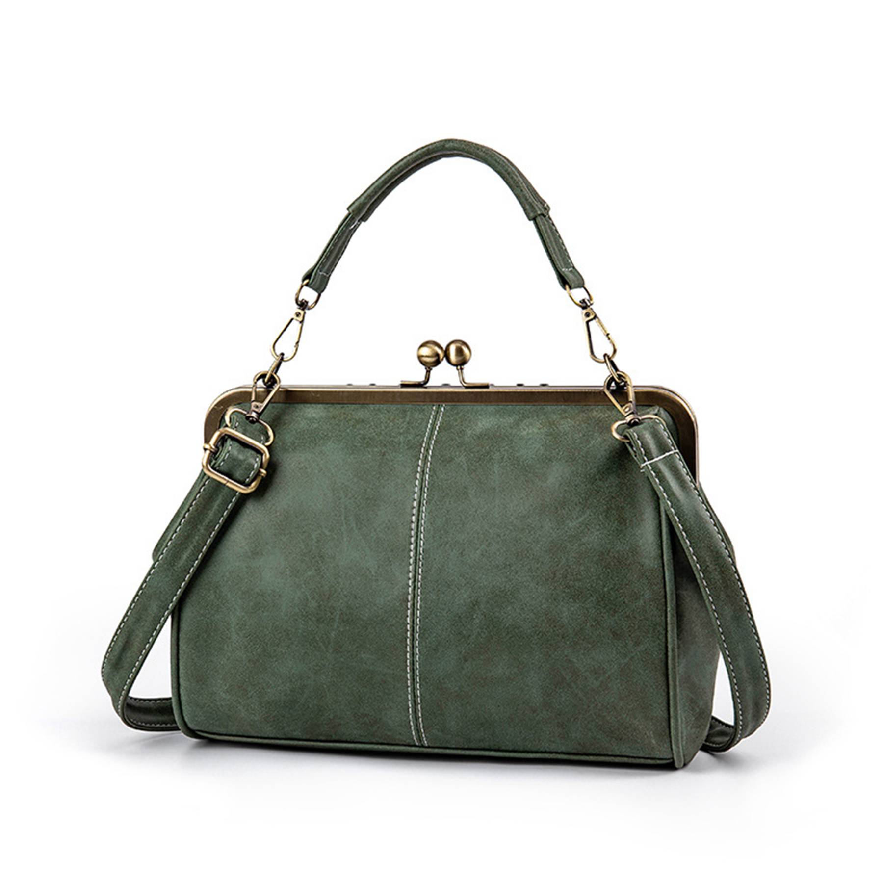 PU Leather Matte British Vintage Messenger Tote Bag 11