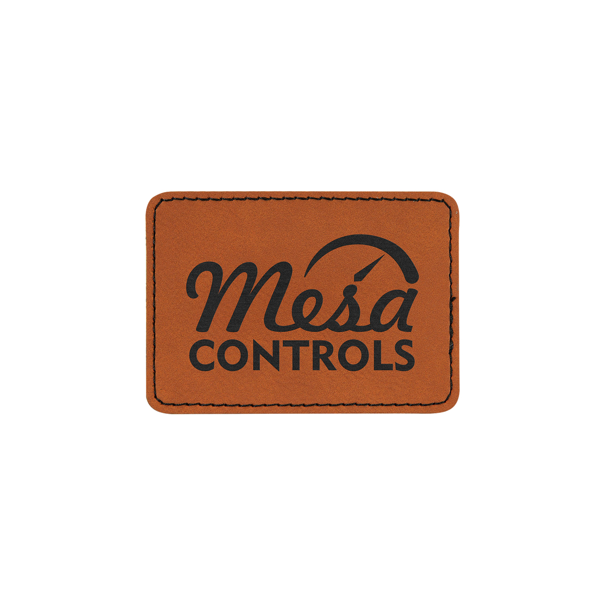 3" x 2" Rawhide Leatherette Rectangular Patch with Adhesive