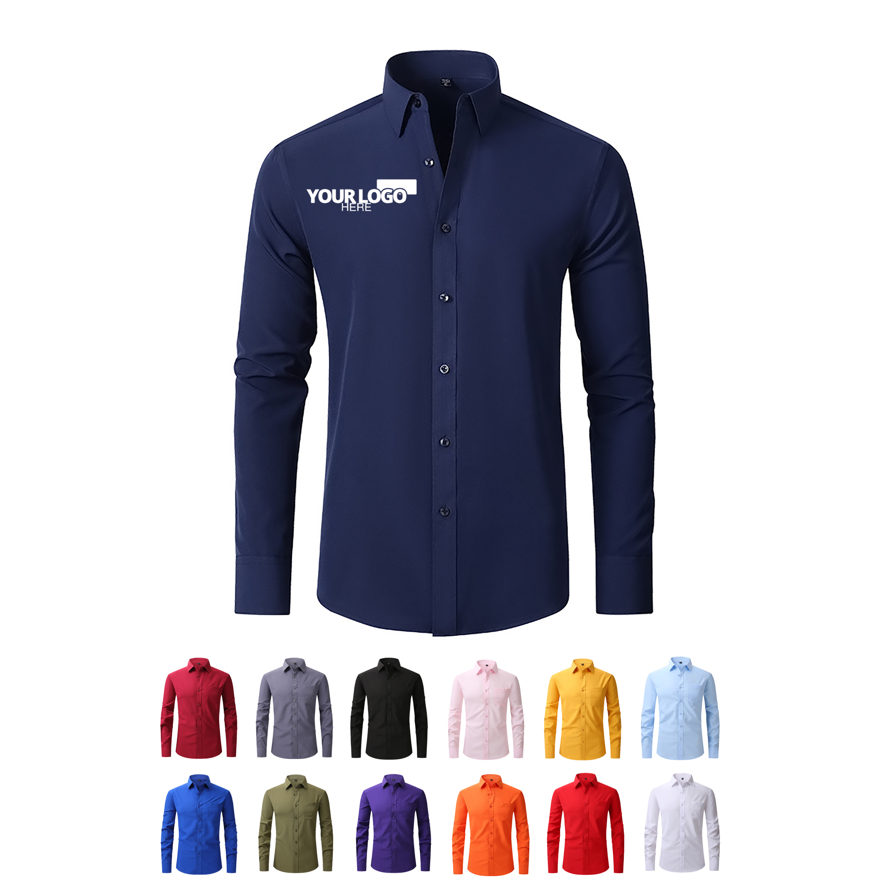 Button Down Long Sleeve Shirt For Man 2