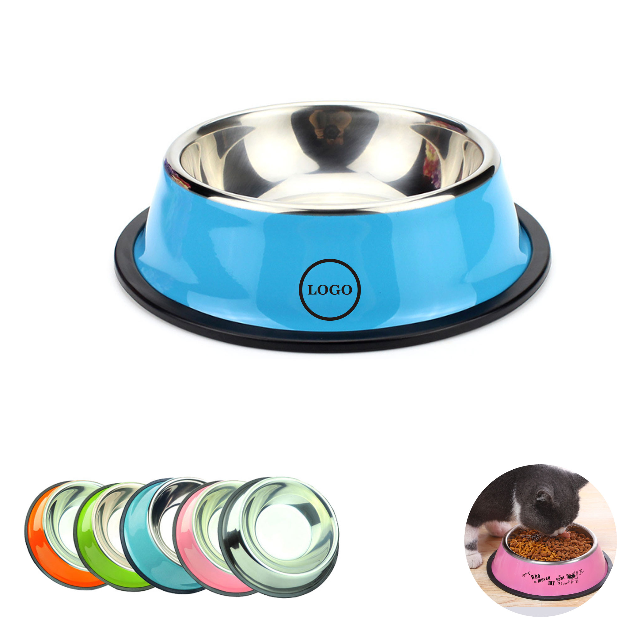 Customizable Stainless Steel Pet Bowl for Dogs and Cats 1