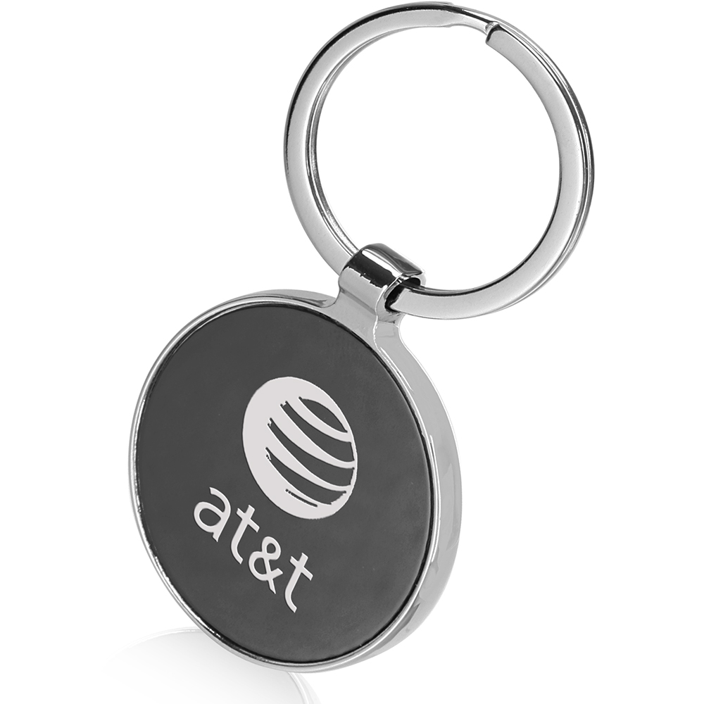 Round Black Metal Keychain 2