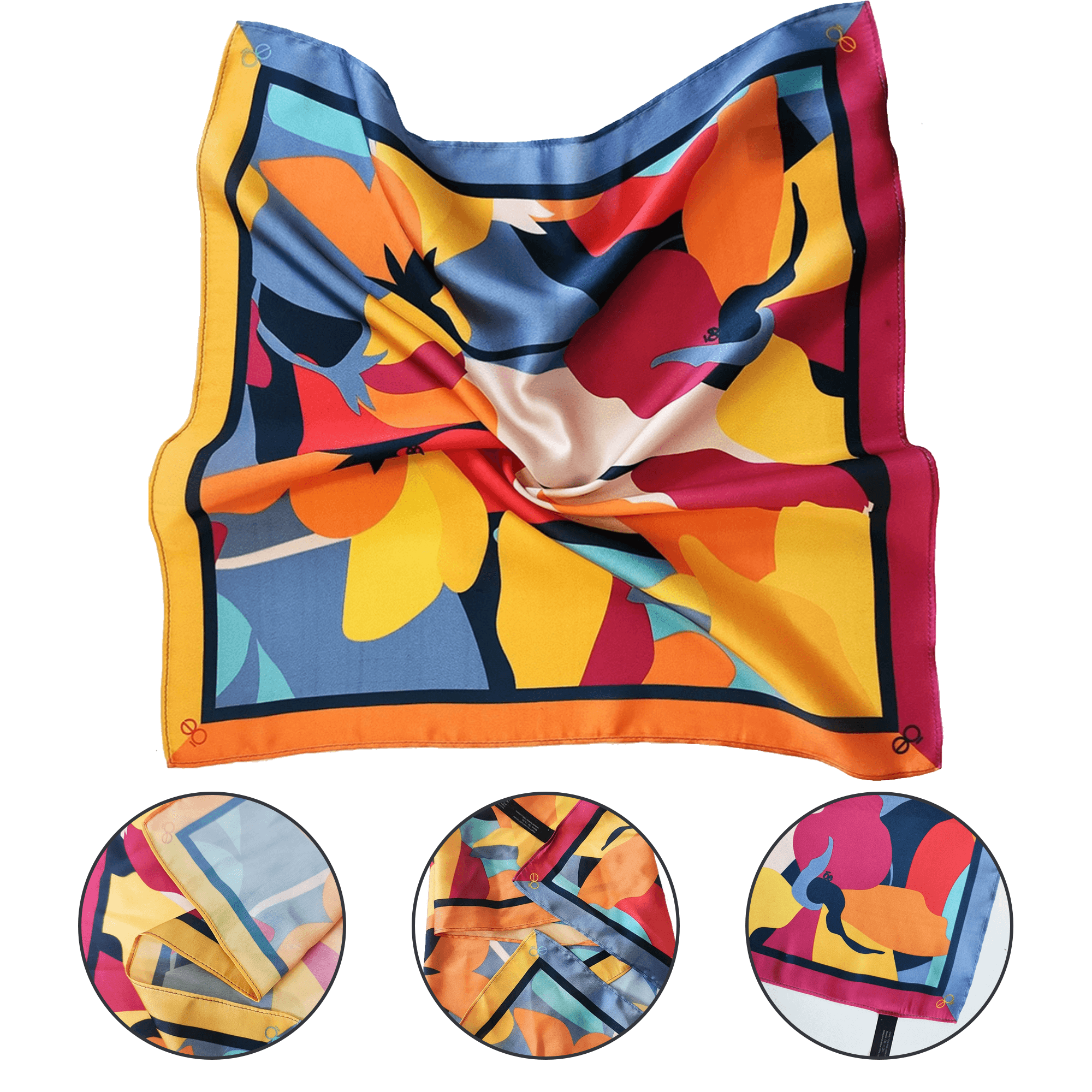 MOQ 30 Custom Printed Imitation Silk Bandana 1