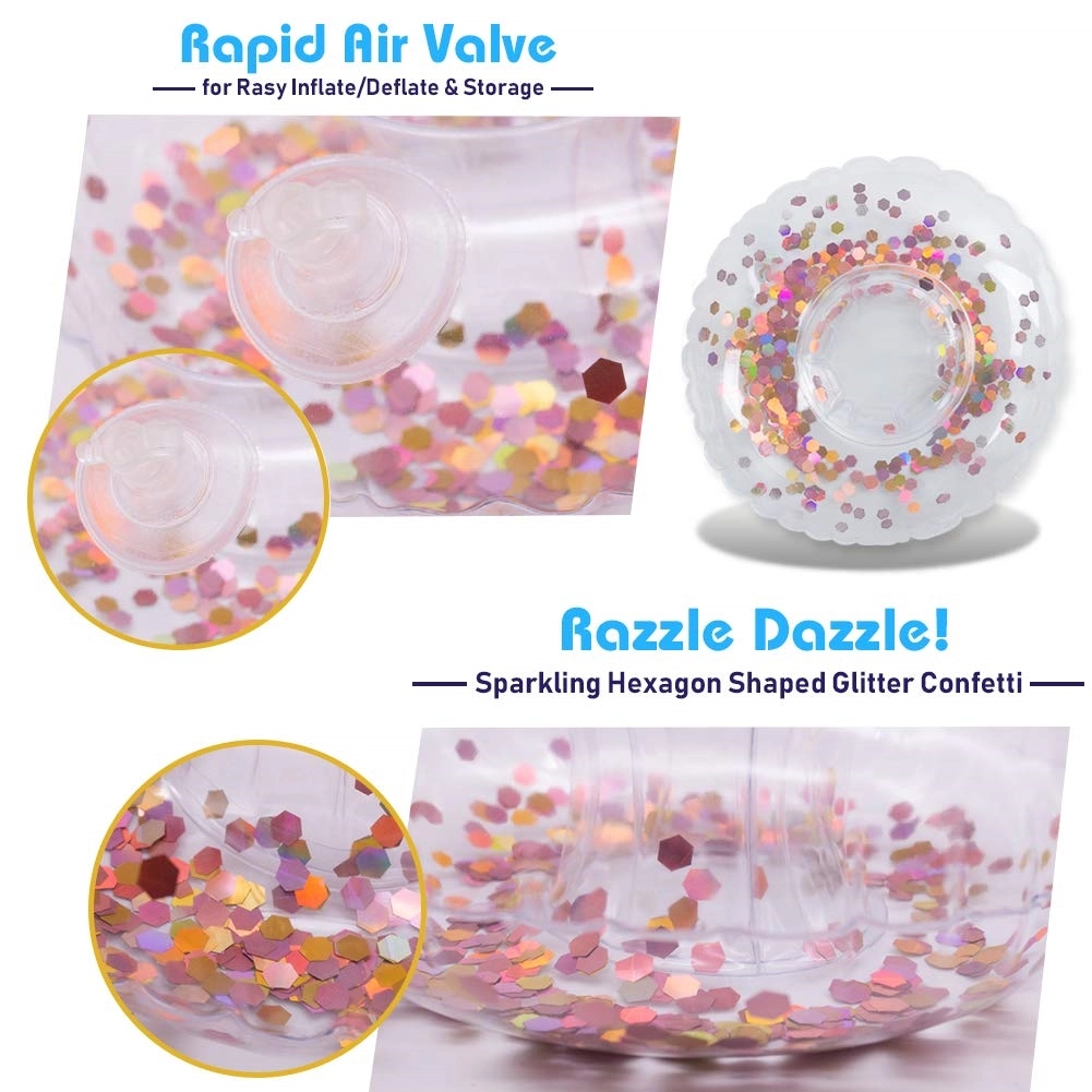 Sparkling Confetti Drink Pool Floats Cup Holder 5