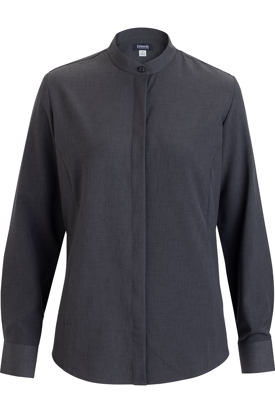 Flexbatiste Banded Collar Long Sleeve Ladies Shirt