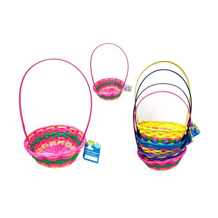 Easter Baskets - Assorted Bright Colors Bamboo Woven 1