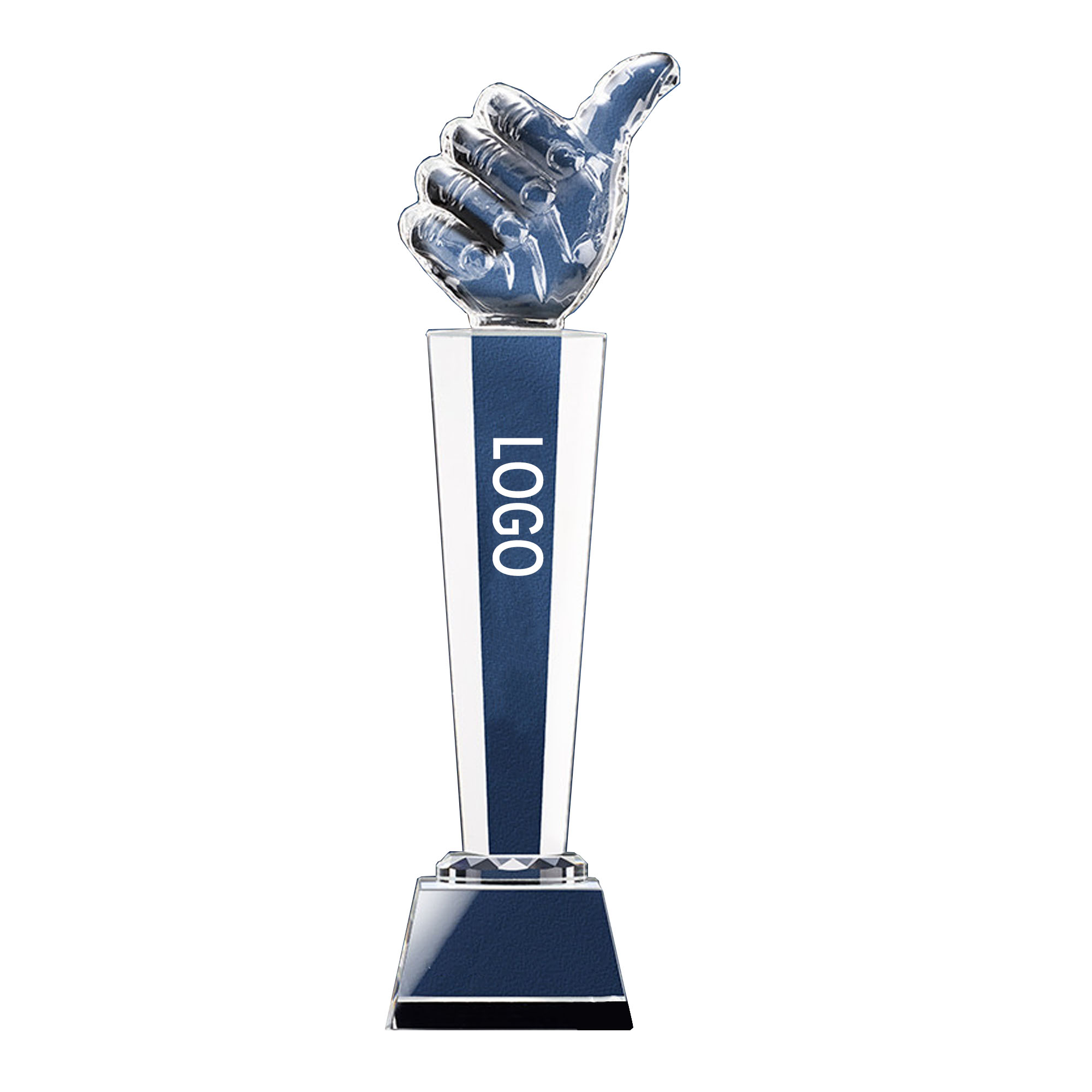 MOQ5 Crystal Thumbs Up Trophy Award 2