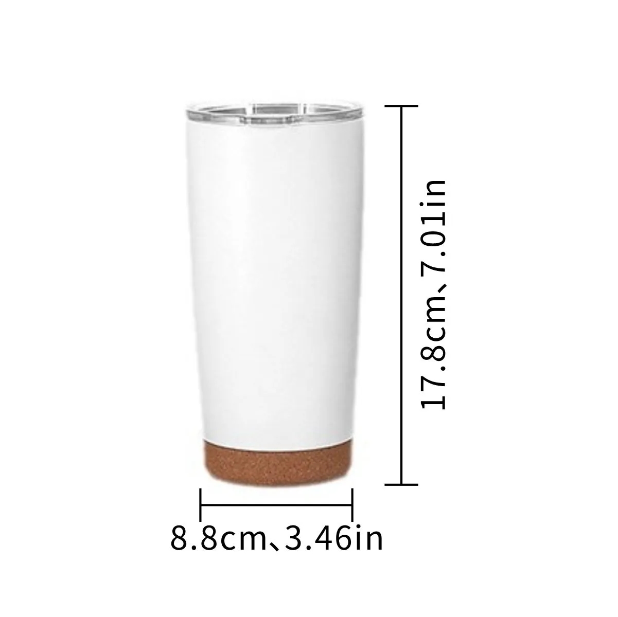 20oz. Insulated Stainless Steel Tumbler Cork Base Travel Cup 6