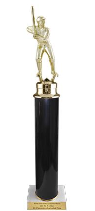 Trophy: 15" 1 column, 2x3 white marble base, 8" (c 2