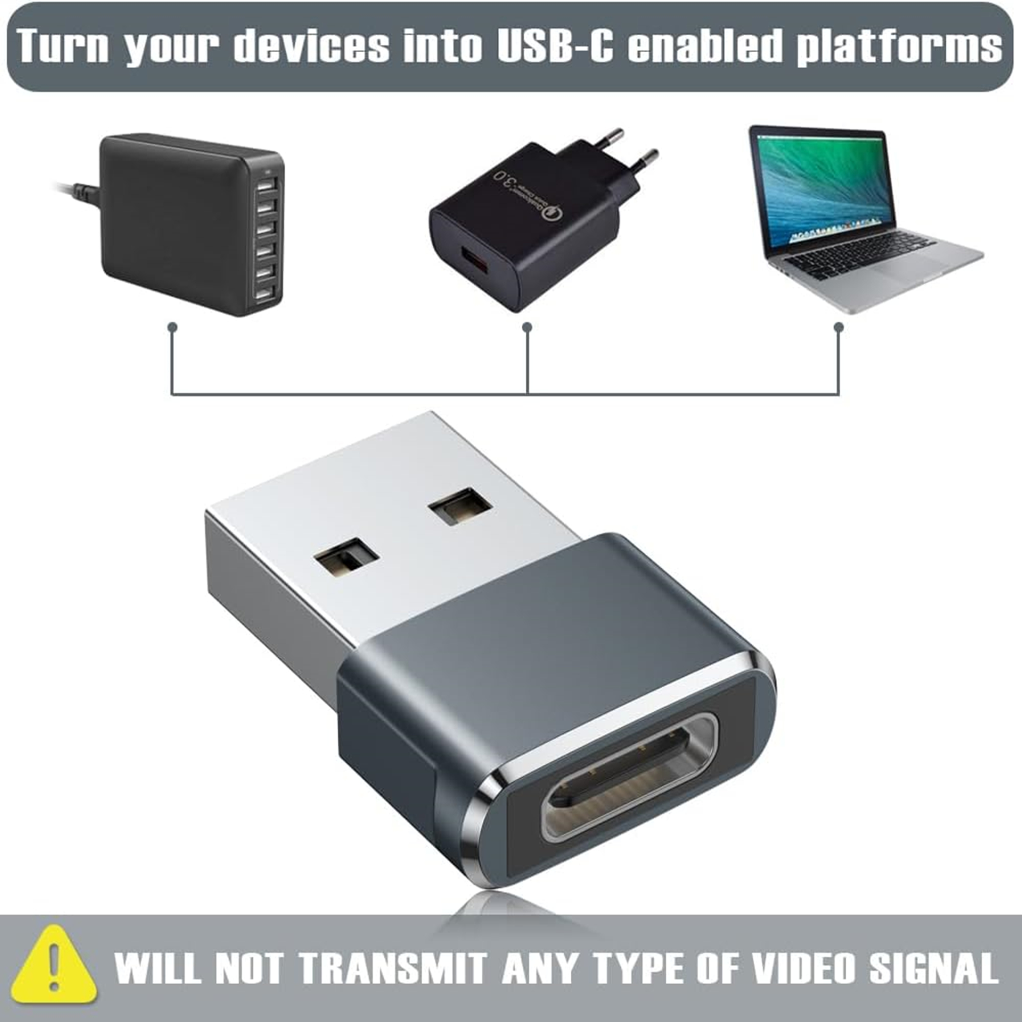 Pack 2 USB To Type C Converter Adapter 4
