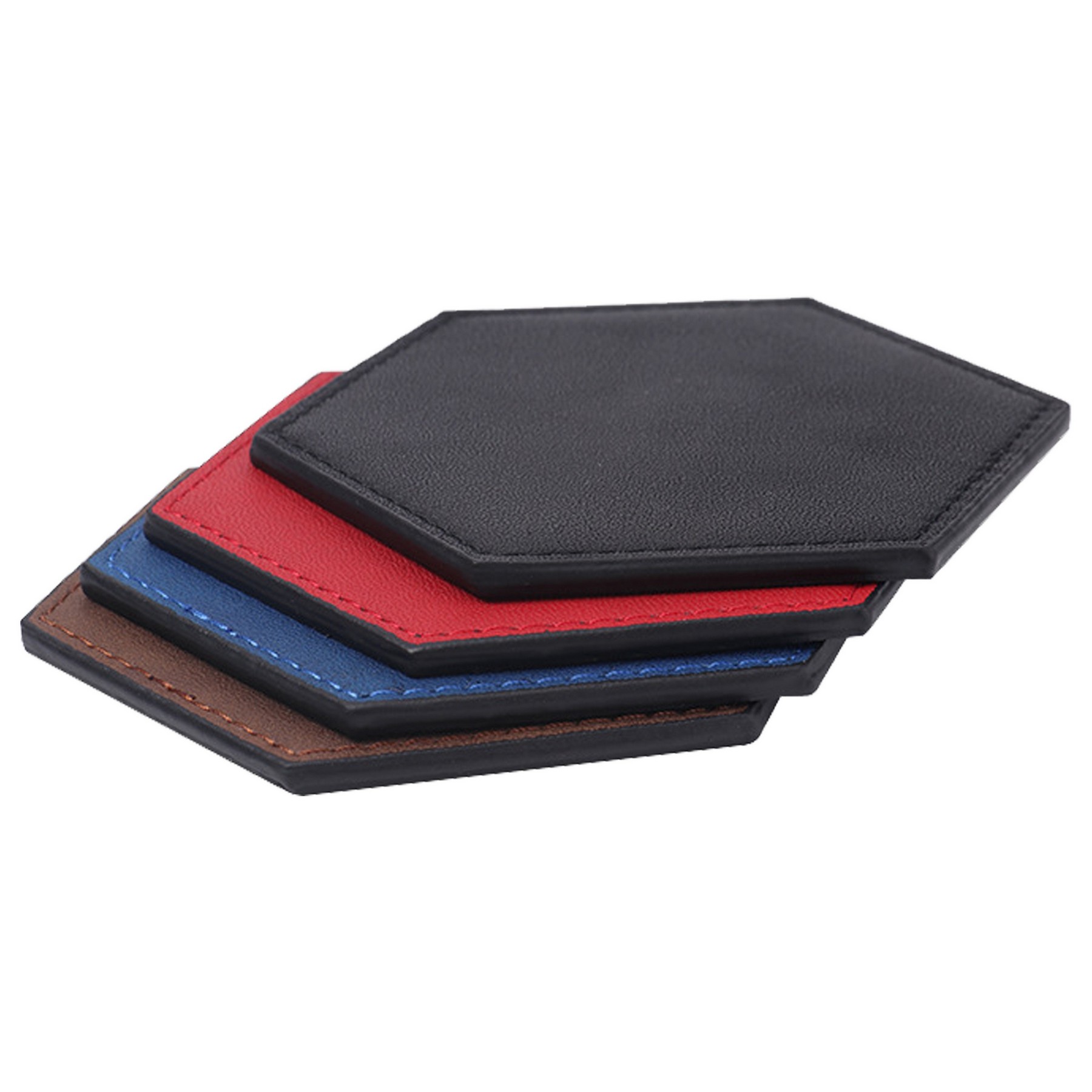 Hexagon Pu Leather Coaster 1