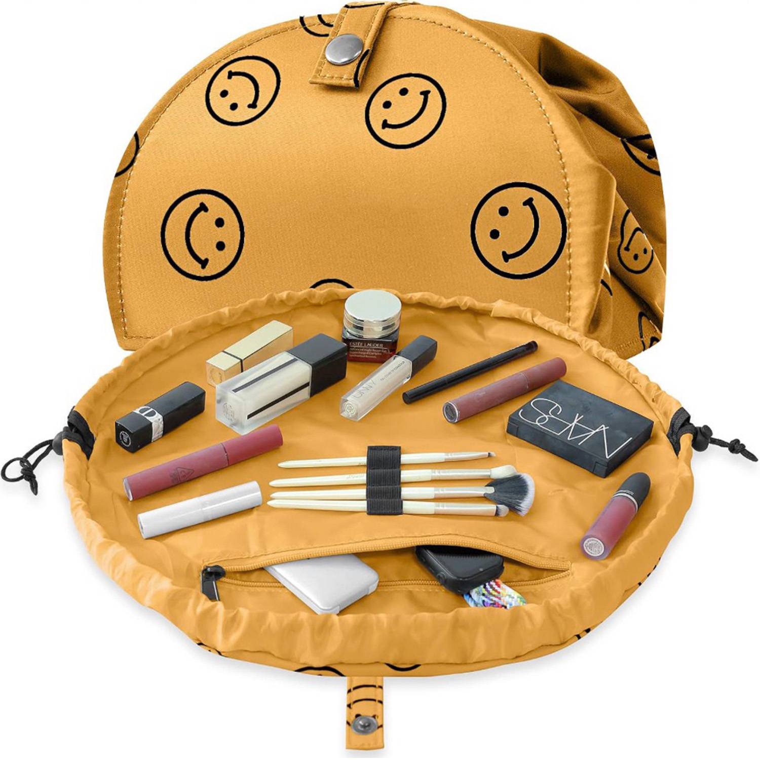 Drawstring Makeup Bag Open Lay Flat 4