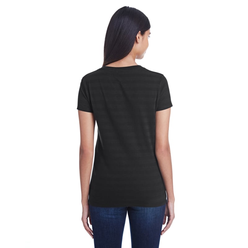 Threadfast Apparel Ladies' Invisible Stripe V-Neck T-Shirt 2