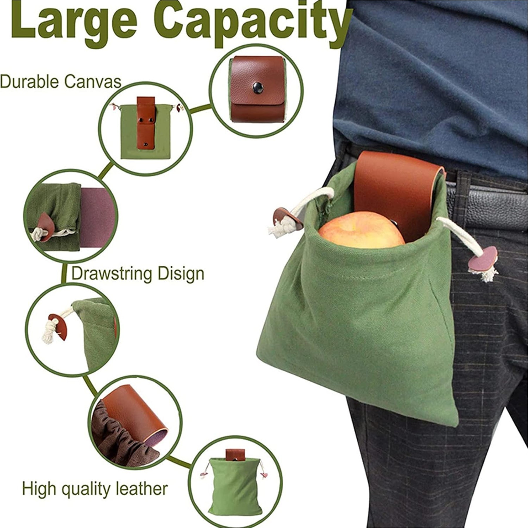 Foraging Bag Waxed Canvas Collapsible 5