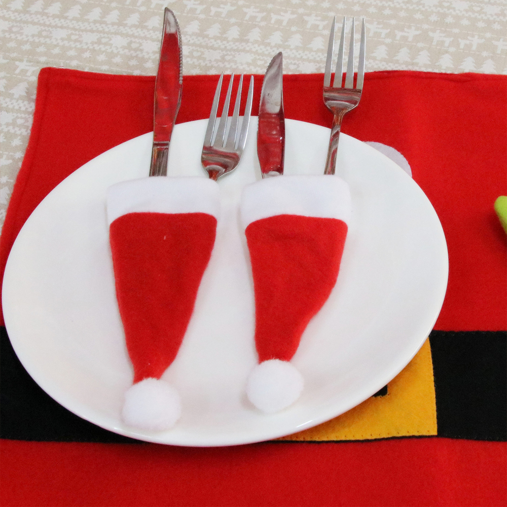 Christmas Hat Knife and Fork Holder 6