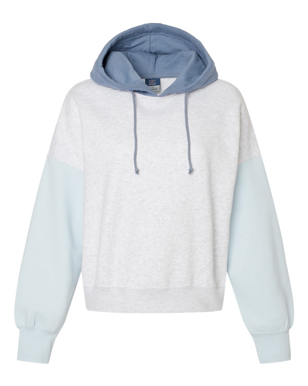 Women's Sueded Fleece Colorblocked Crop Hooded Sweatshirt - W23716 1