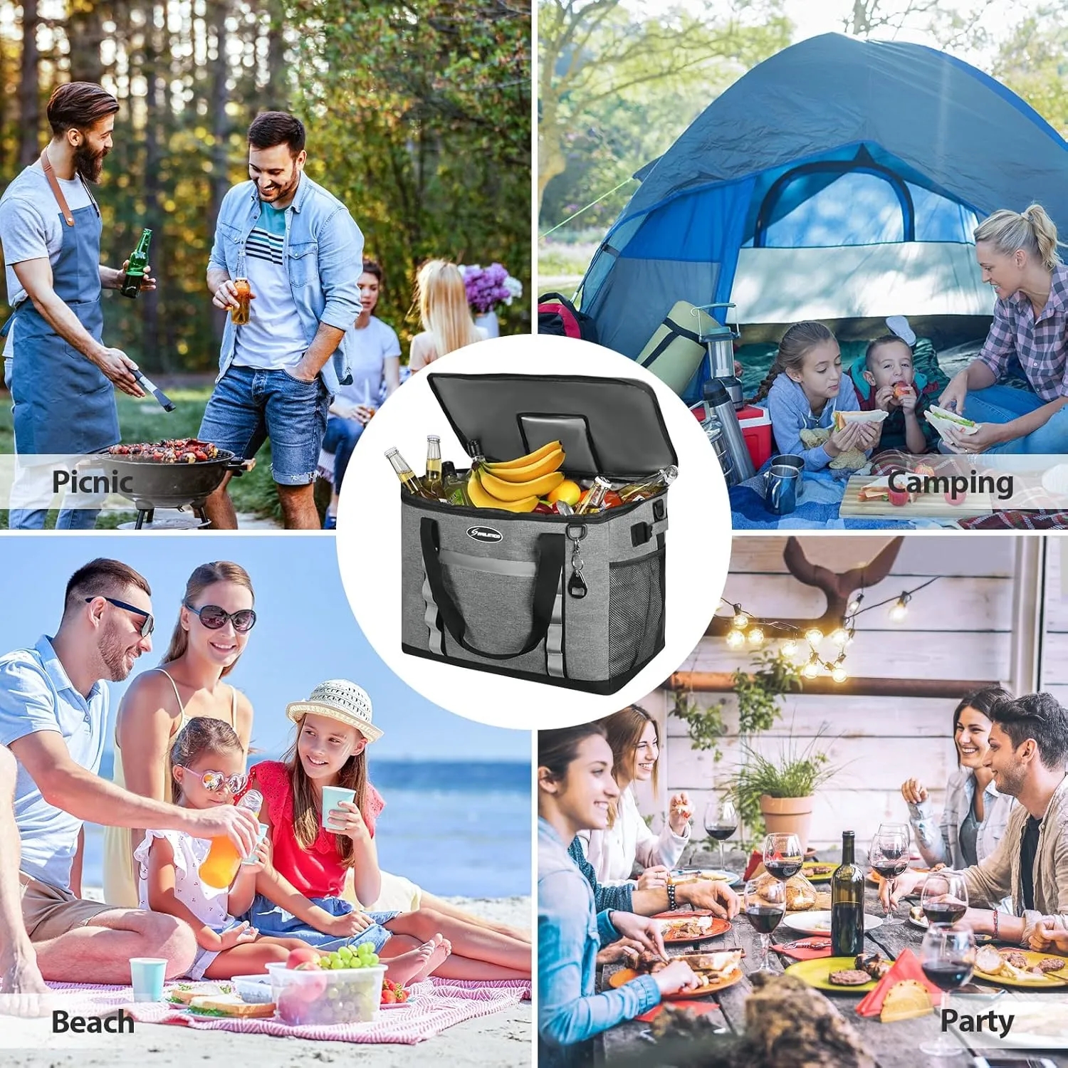 Large Leakproof Camping Cooler Lunch Bag 5