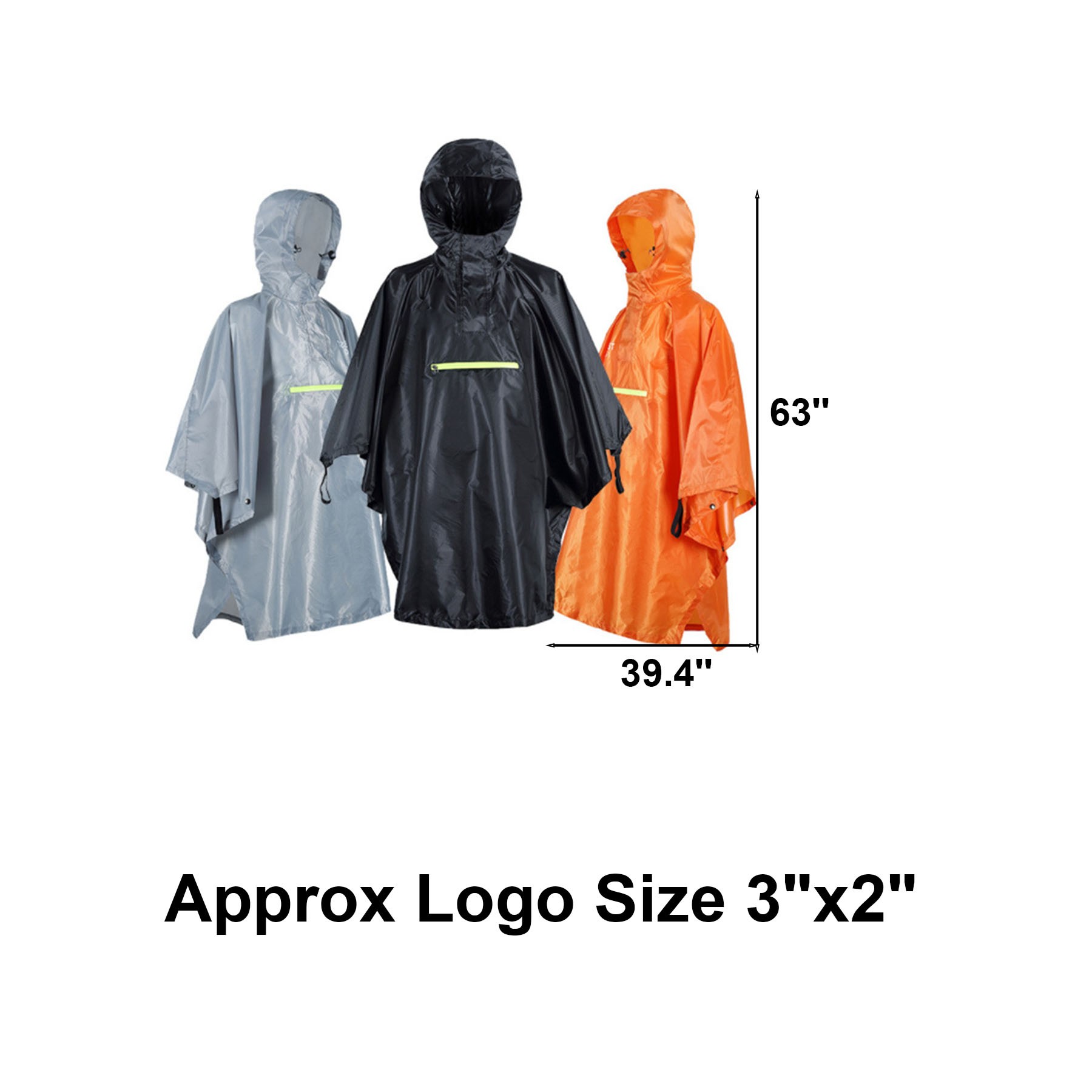 Unisex Hooded Rain Poncho Waterproof Raincoat Jacket 2