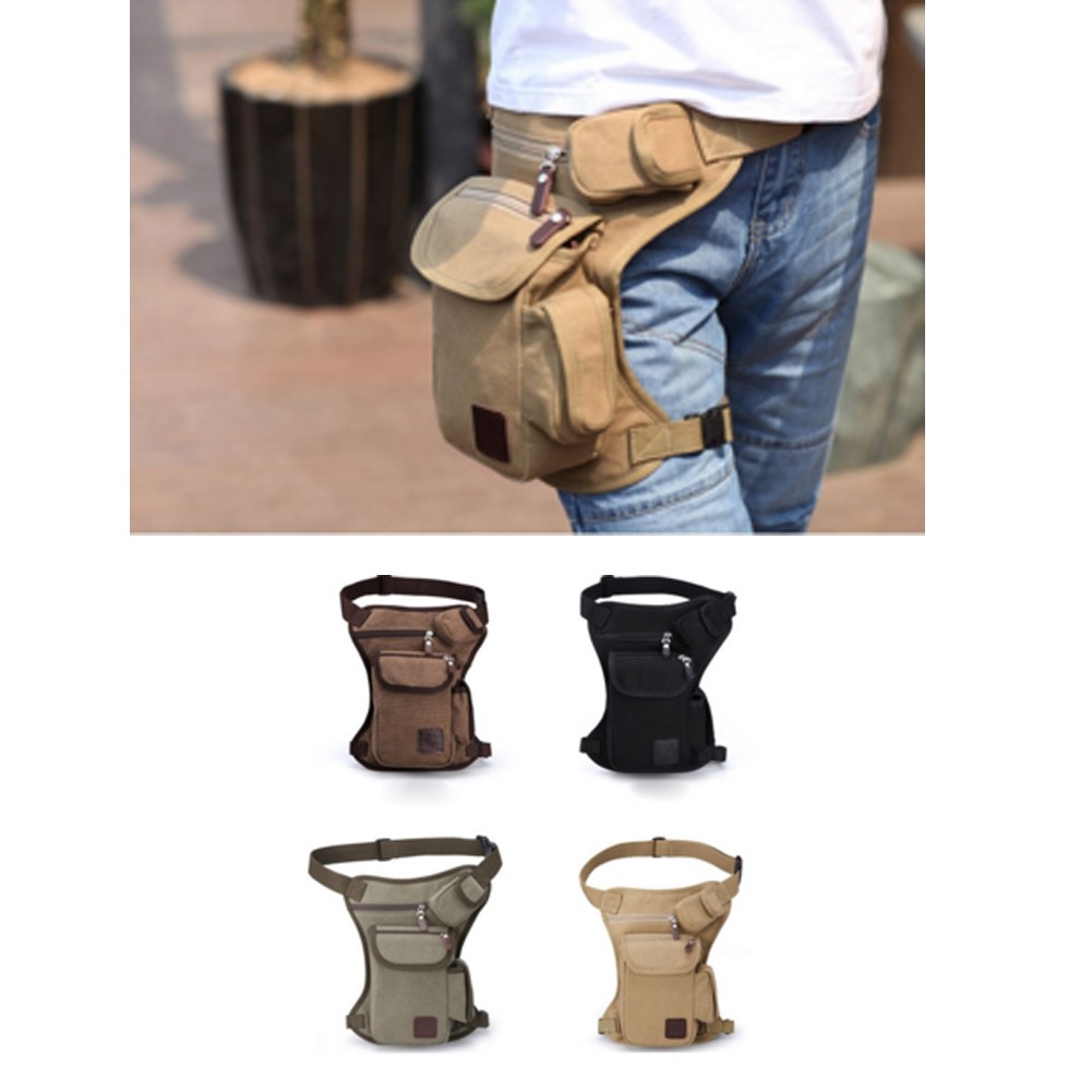 Multi-Functional Canvas Tool Pouch Thigh Bike Waist Bags 1
