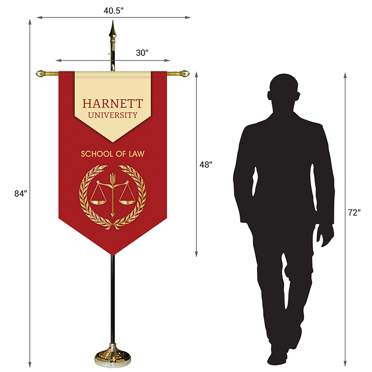 30" x 48" Premium Gonfalon 7' Kit / V-Cut 6