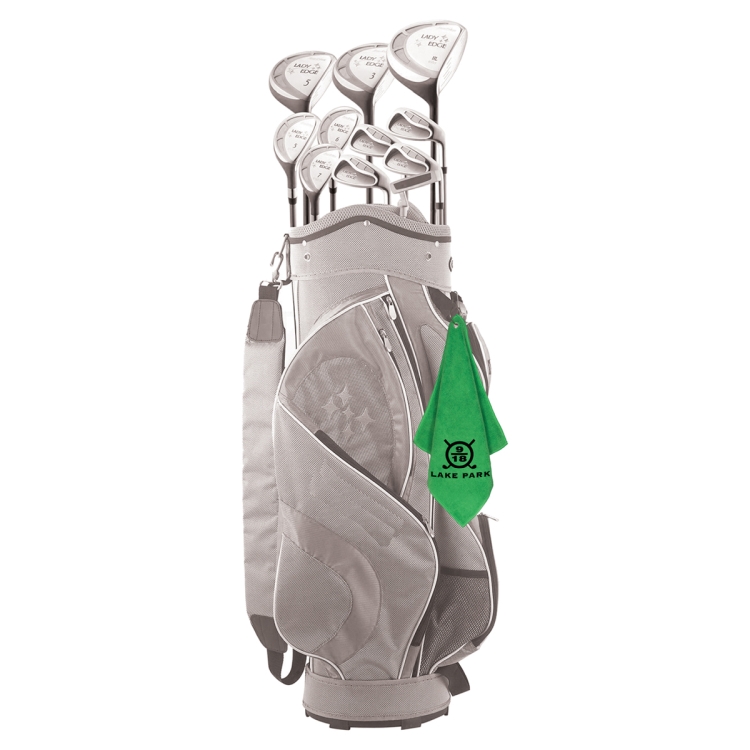 "THE WEDGE" Recycled RPET 300 GSM Heavy Duty Golf Towel - 12" W x 12" H 7