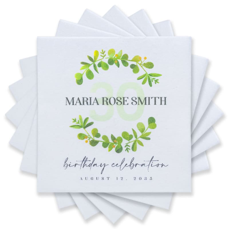Large Print Full Color Linen-Like Beverage Napkins 14
