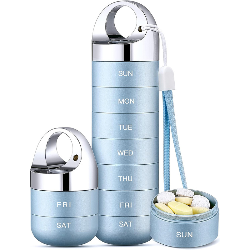 Stackable Weekly Aluminum Alloy Pill Organizer 1